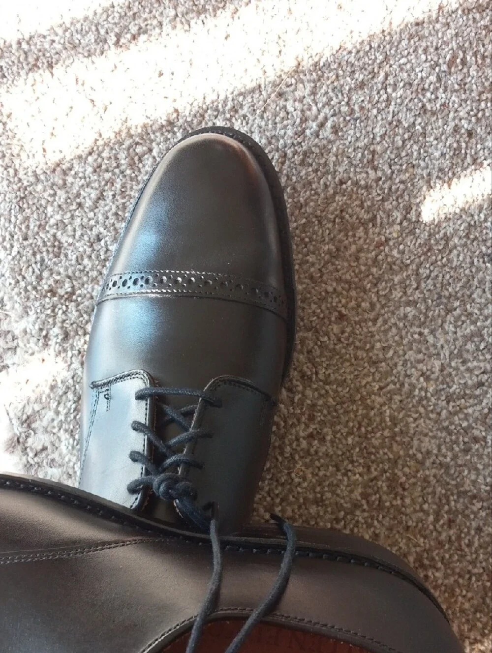 Allen Edmonds Black Cap-Toe Oxford with Brogue Detail